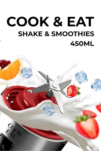 Hometech Cook Eat 450 ML Taşınabilir Metal Smoothie Blender: Buz Kırıcı S-POW ile Pratik Lezzet