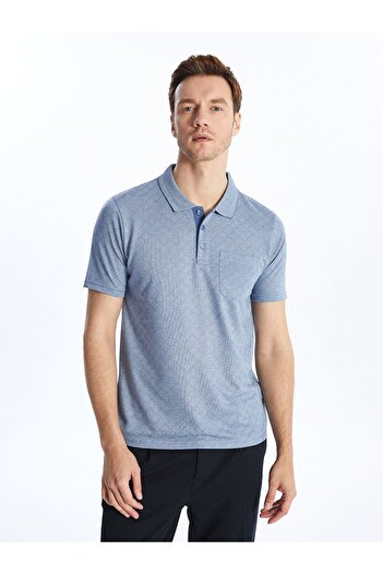 LC Waikiki Tricou cu mânecă scurtă cu imprimeu cu gât polo LCW pentru bărbați