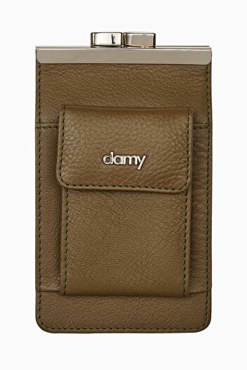 DAMY Genuine Leather Long and Short Slim Cigarette Box - Cigarette Holder and Case Inclus - Khaki K702