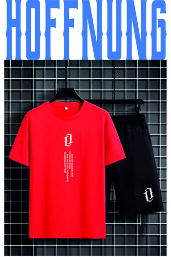 HOFFNUNG Full Shorts Love Letter Stylish Printed Hoffnun g Tshirt