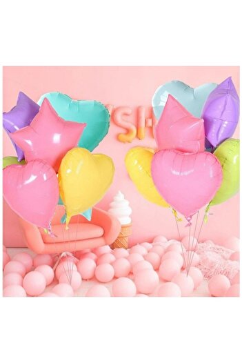 Deniz Party Store Makaron Sarı Kalp Folyo Balon 18 Inç 45 Cm 1 Adet