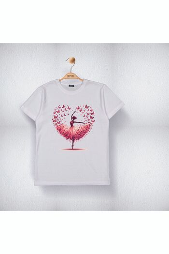 Cevval Patterned and Printed Butterfly T-Shirt for Girls