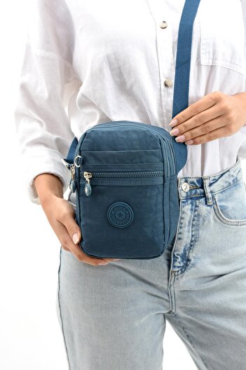 571 Collections Çanta Blue Crossbody Shoulder Bag with Adjustable Phone Compartment - 571-12-10A