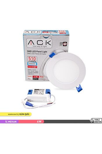 ACK 6w 3000k Günışığı Sıva Altı Yuvarlak Led Panel Armatürü Ap01-00600