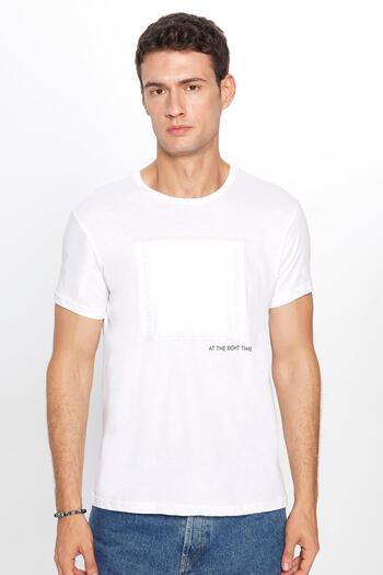 Tudors Λευκό T-Shirt με λαιμόκοψη - 100% βαμβάκι, απαλή υφή, στάμπα και λεπτή εφαρμογή