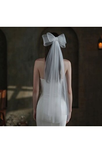 ELALEL TASARIM Bridal Wedding Veil with Buckle, 1 Meter Long