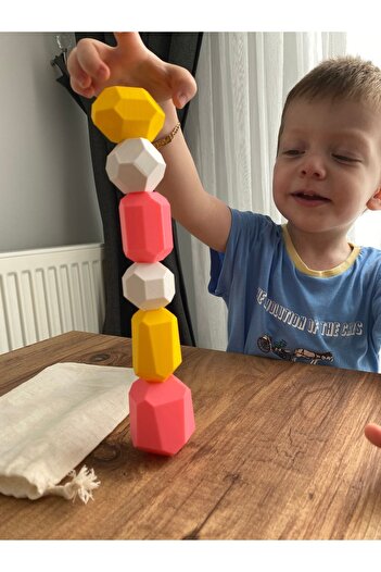 Root Made Denge Blokları Organik İstifleme Oyuncağı İnce Motor Beceri ve Eğitici Montessori Oyuncağı