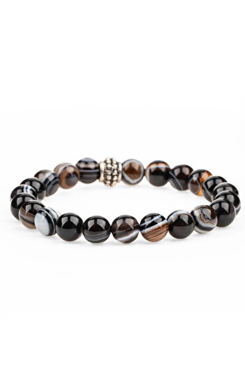Zeynep Büyükbay 8mm Sphere Cut Natural Stone Eye Flux Bracelet