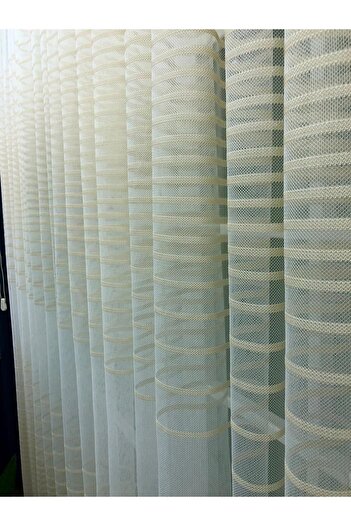 elision home Transverse Striped Banded Sports Tulle Curtain, 550x250, Normal Pleat, 1/2.5