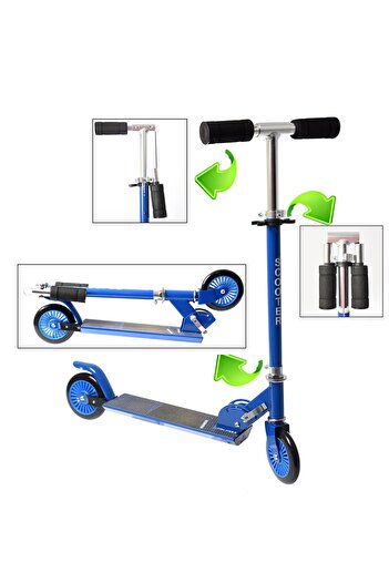 CAN 120 Mm Silikon Teker, Boy Ayarlamalı Katlanır Metal Scooter