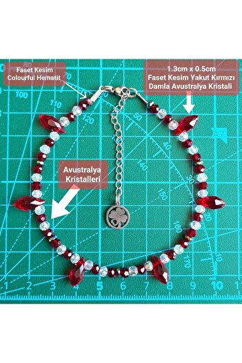 Singincraft Red - White Australian Crystal Anklet (Handmade Design Products)