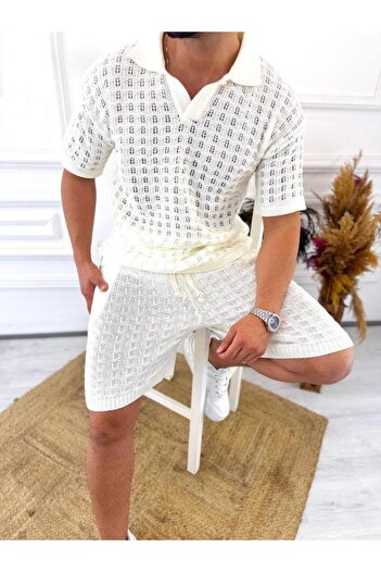 elkumoda Πλεκτό σορτς Capri Oversize που αναπνέει με τσέπες κατά του ιδρώτα - Χαλαρή εφαρμογή