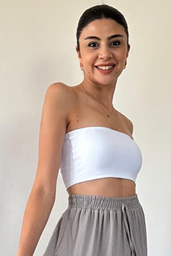 CİDDE Strapless Women's Crop Bustier - Seamless Design