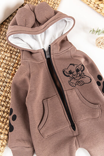 Babymod Hooded Baby Boy Jumpsuit with Lion Figure