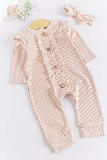 Babymod Frilly Front Buttoned Bandana Baby Girl Jumpsuit