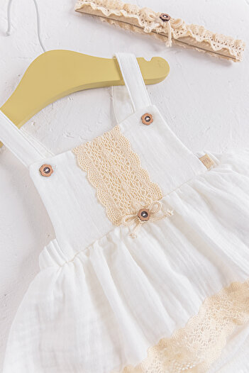Babymod Laced Bandana Muslin Strap Summer Baby Girl Jumpsuit