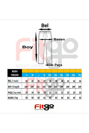 FİTGO Black Baggy Cut Loose Cut Seasonal Tracksuit Bottom