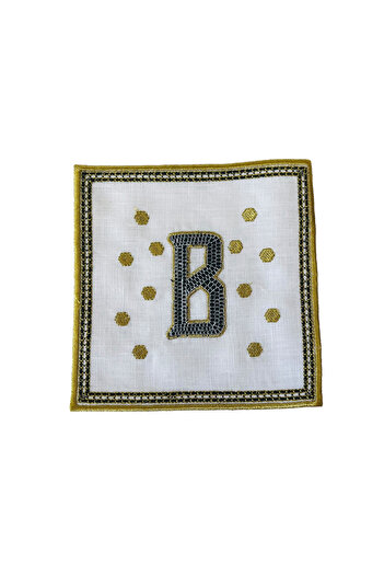 ge living Tiled Margot ́ ́B ́ Letter Cocktail Napkin (1 Piece)