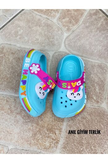 ÇOCUKÇA MODA Unicorn Patterned Girl's Slippers Sandals - Non-slip Sole
