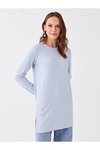 LC Waikiki LCW Grace Crew Neck Plain Long Sleeve Women's Knitwear Tunik