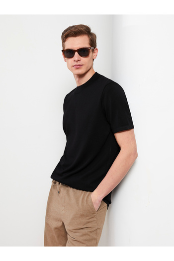LC Waikiki Men's Knitwear Sweater - Stand Collar, Short Sleeve