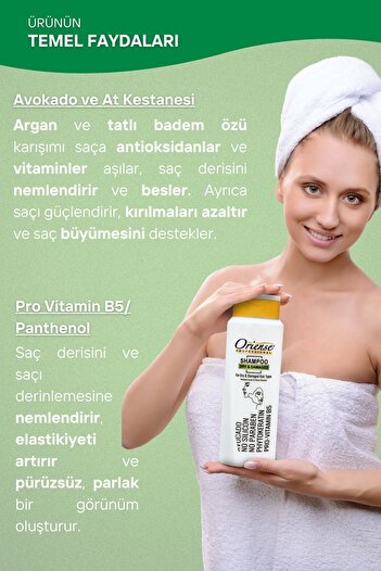 ORİENSE 600ml Şampuan - Kuru Ve Yıpranmış Saçlar Içinpro-vitamin B5 Ve Fitokeratin Ile Nihai Bakım