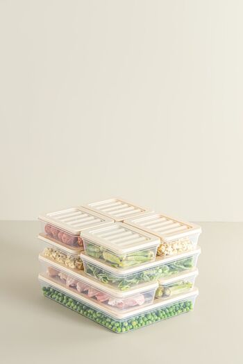 NY HOME Freshbox Set of 4 - Cream Storage Container Suitable for Microwave and Diffraction