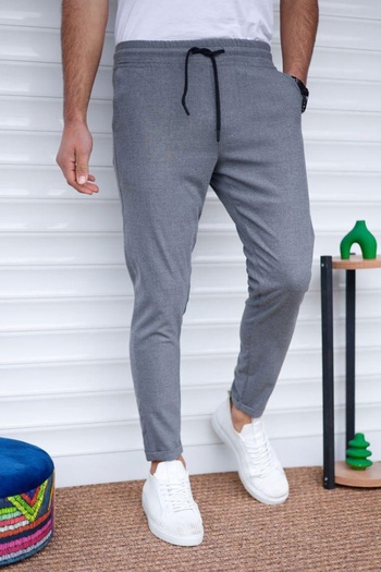 BayAygün Bayaygun 4014 - Gray Double Leg Joger Trousers