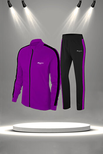 POSEIDON STORM Дамски комплект спортен екип за тренировки и фитнес, лилав, размер Plus Size, Supra, от пенирана материя (4XL-10XL)