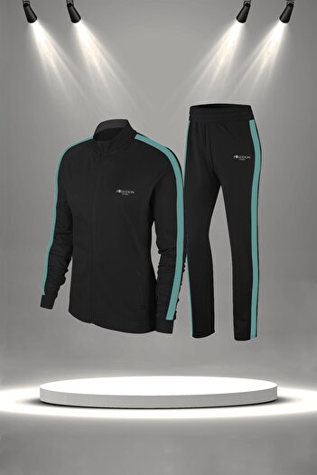 POSEIDON STORM Спортен костюм Supra Combed Cotton, черен, размер 2, размер - комплект от две части за бягане (4xl-10xl)
