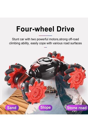Sole Şarjlı, 360 Derece Dönebilen El'den ve Kumanda Kontrollü, RC Racing 4WD Dönen Dublör Araba-Stunt Car