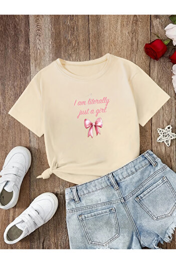 Let's Wear Μπλουζάκι με στάμπα με κορδέλα για νεαρά κορίτσια και κορίτσια