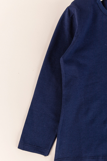 Babymod Long Sleeve Children's Body Solid Color Navy Blue Children's T-shirt