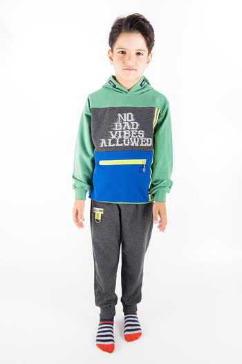 Babymod Zipper Detailed Hooded Boys' Tracksuit Set