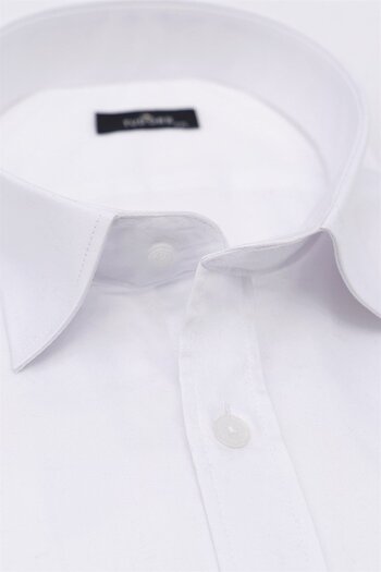 Tudors Men's White Shirt - Long Sleeve, Plus Size, Cotton Satin