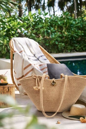 Klappe Design Straw Beach Bag - Flap and Rope Bag