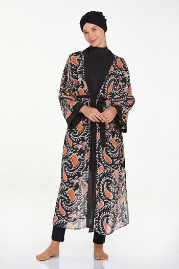 Remsa Mayo Roxana 6108 Black Single Pareo Kaftan - on Swimsuit