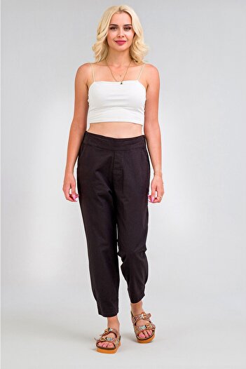 Bold & Young Cotton Women's Trousers - Elastic Waist and Legs, Relaxed Fit