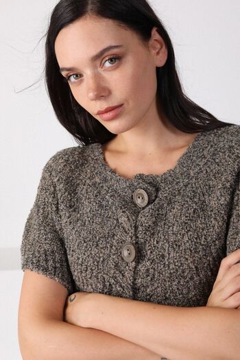 Ferraro Women's Mink Round Neck Long Knitwear Cardigan