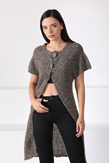 Ferraro Women's Mink Round Neck Long Knitwear Cardigan