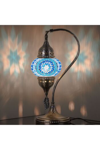 Demmex Gooseneck 40 cm - 100% Handcrafted Turkish Moroccan Mosaic Table Bedside Lamp