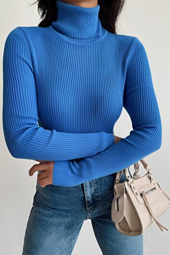 Jose Clothing Pulover de damă cu nervuri înalte, cu textura extra moale