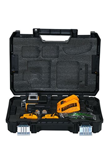 Millian İtaly 360° 12 Köşe 50 Metre Ölçüm 2 Akülü Yeşil Çizgili Hizalama Lazer Metre Çizgi Hizalama Makinesi