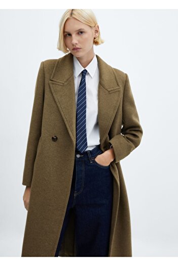 MANGO Woman Wool coat with flap