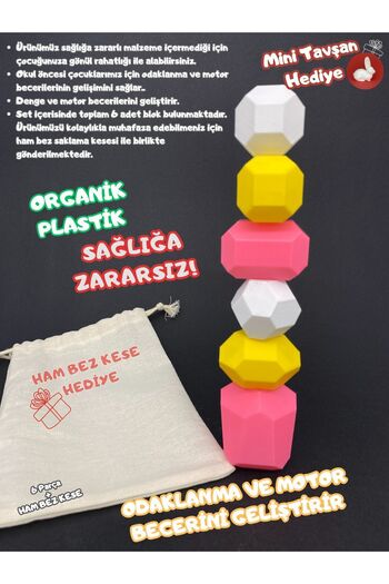Root Made Organic Stacking Balance Blocks - Fine Motor Skill and Educational Montessori Toy