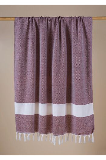 Lux Touch Hira Plum 100x180 cm Βαμβακερή φούντα Πετσέτα Yoga Sports - Beach and Bath