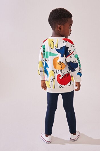 Next Baby Dinosaur Patterned Cotton Long Sleeve Sweatshirt Set