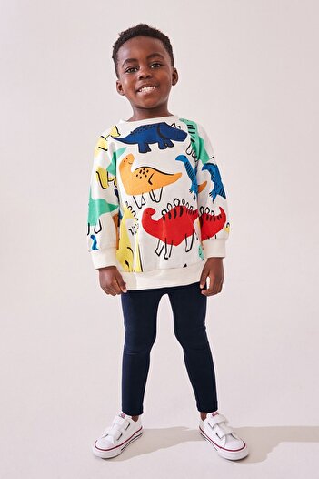 Next Baby Dinosaur Patterned Cotton Long Sleeve Sweatshirt Set