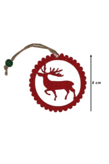 roco paper Christmas Tree Decoration Set - Glittered Felt Gift Package Decoration - 5 Pieces 8 Cm