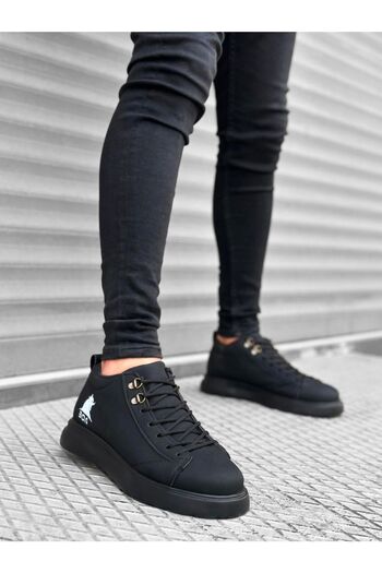 BOUIS Men's Black Daily Comfort Sole Casual Sports Shoes Stylish High Sole Classic Sneaker